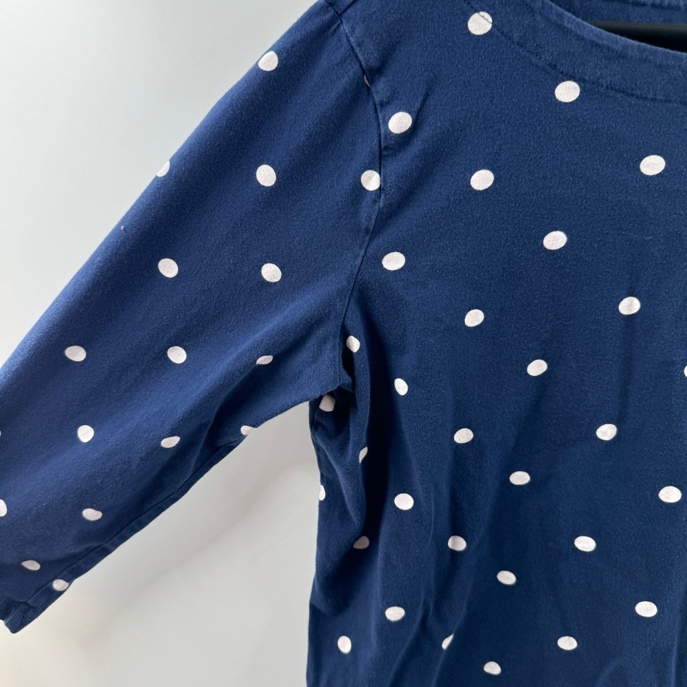 St. John’s Bay Navy Polka Dot Boat Neck Top Women’s Size Large - Picture 2 of 4